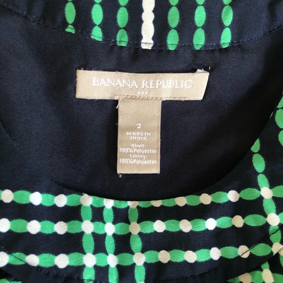 Adorable Navy Blue, Green, and White Dress - Picture 4 of 4